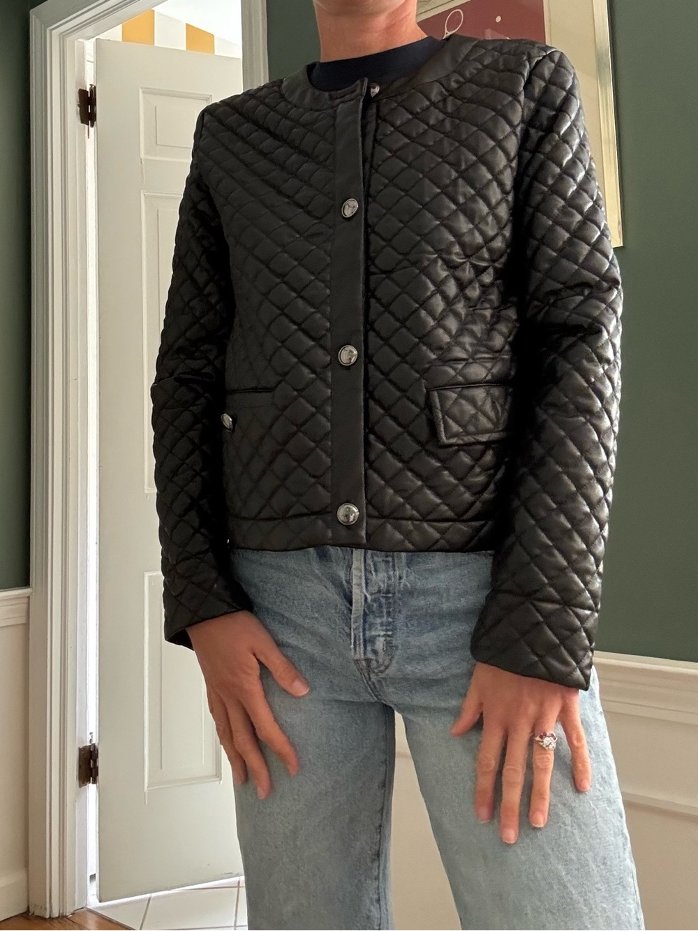 Lysse Black Aurelle Quilted Faux Leather Jacket